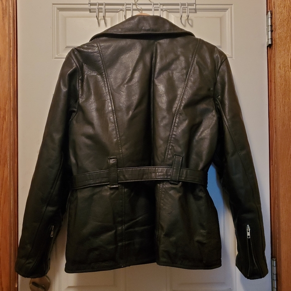 Black Leather Moto Jacket - Picture 3 of 5